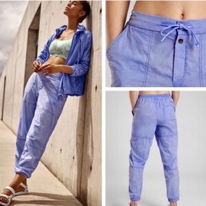 Athleta Nylon Expedition Joggers. Faded Indigo Purple Iridescent . Size 8 Petite